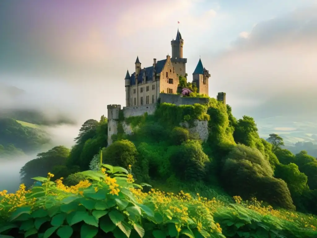 Castillo abandonado en la naturaleza: la flora reconquista su territorio en un escenario de belleza y soledad
