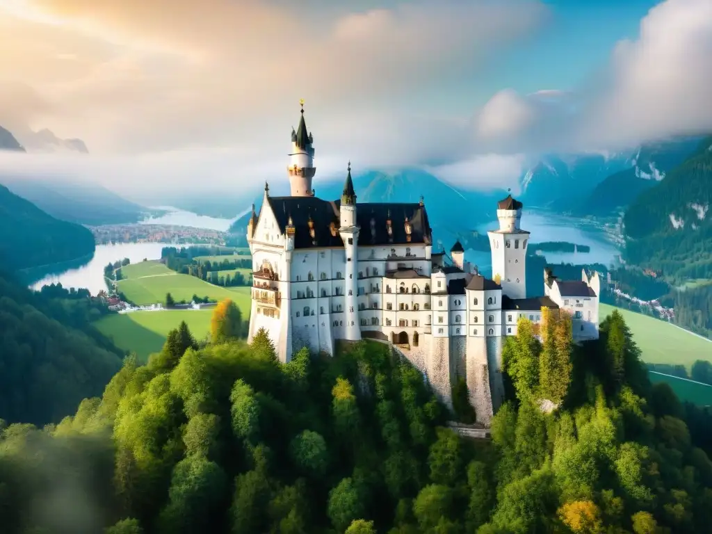 Castillo Neuschwanstein: historia y sostenibilidad en los Alpes Bávaros Un castillo centenario en los Alpes Bávaros muestra certificaciones verdes, armonizando historia y tecnología moderna