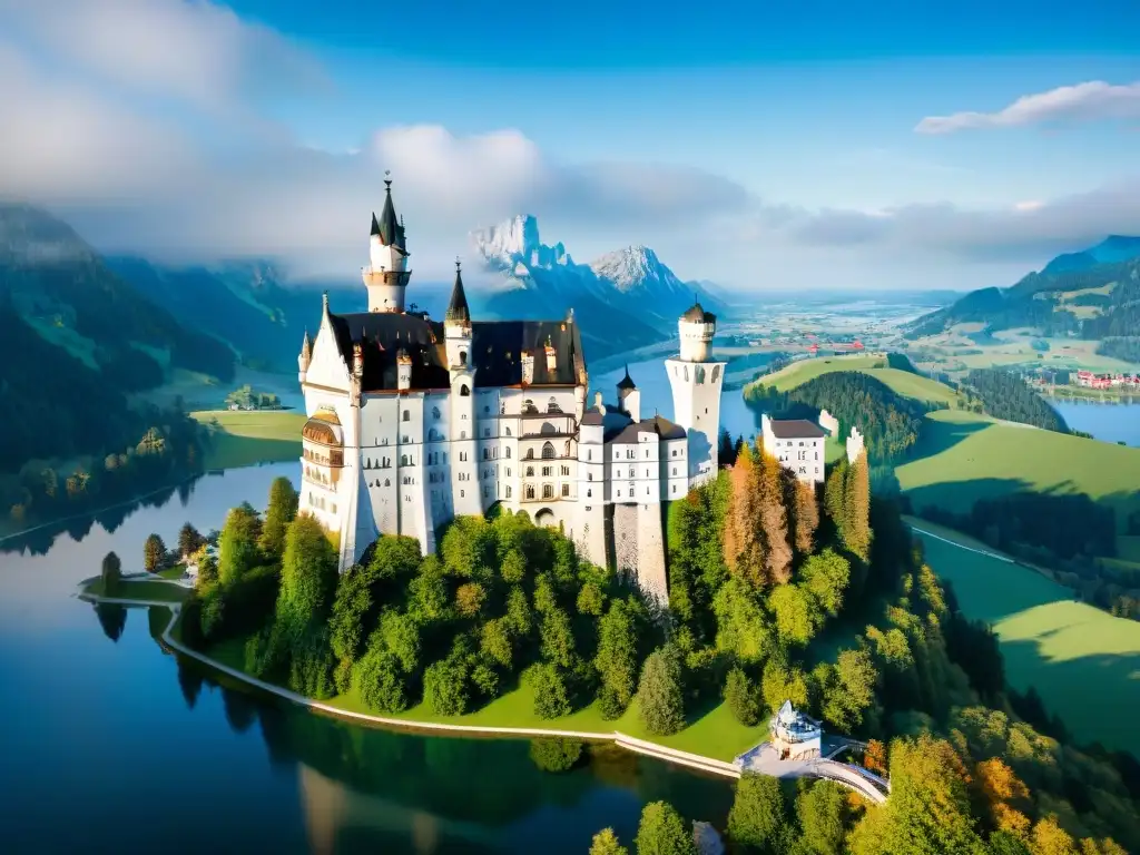 Castillo de Neuschwanstein: Belleza en Baviera Un castillo de ensueño con vistas panorámicas en un entorno idílico