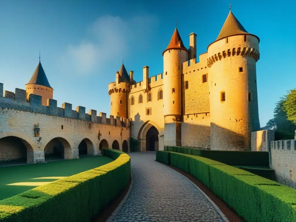 Castillo de Olite: majestuosidad medieval al atardecer Castillo de Olite: historia medieval en la majestuosa fortaleza al atardecer