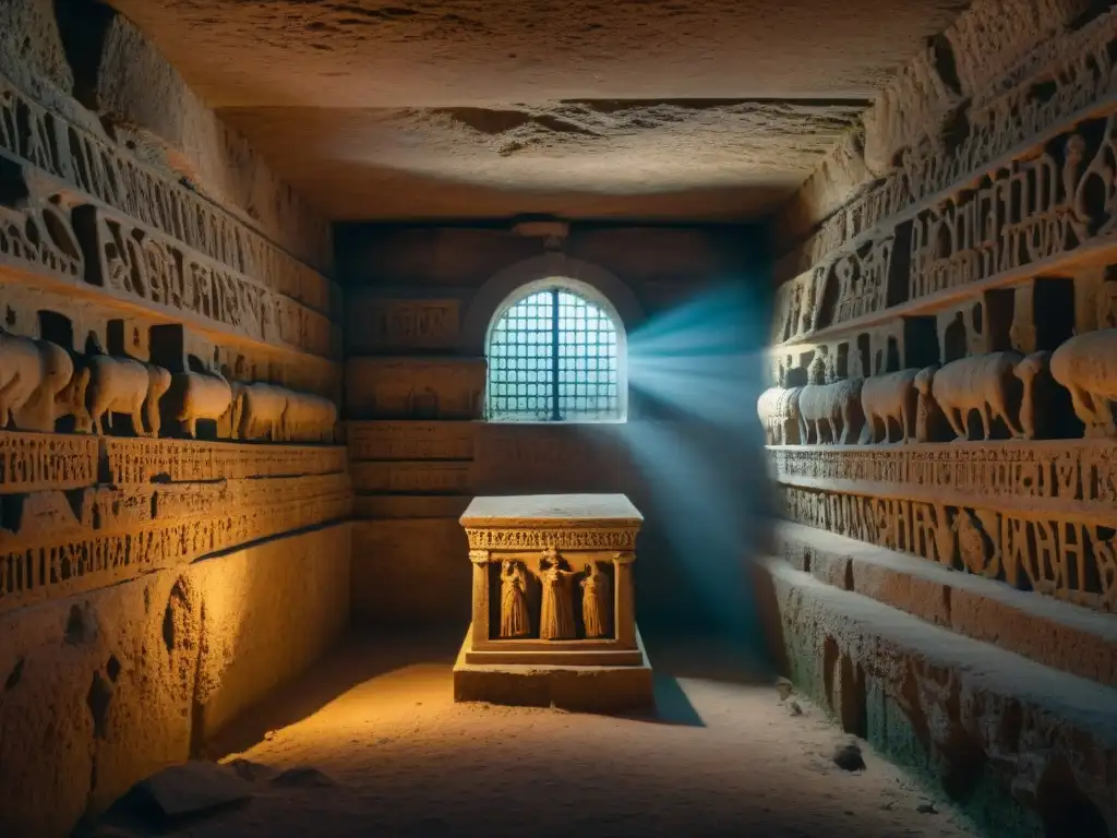 En la cripta olvidada, la historia y los secretos yacen en piedras antiguas, sombras danzantes y símbolos olvidados