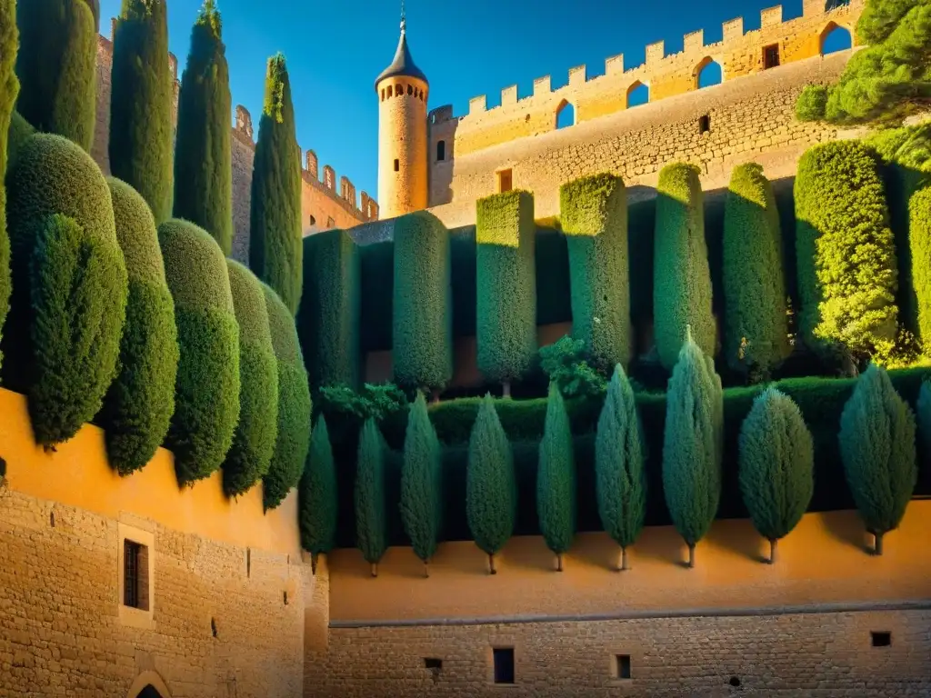 Detalle arquitectónico del Alcázar de Segovia entre sombras y luz Detalle arquitectónico del Alcázar de Segovia bajo sombras de árboles, inspirando poemas