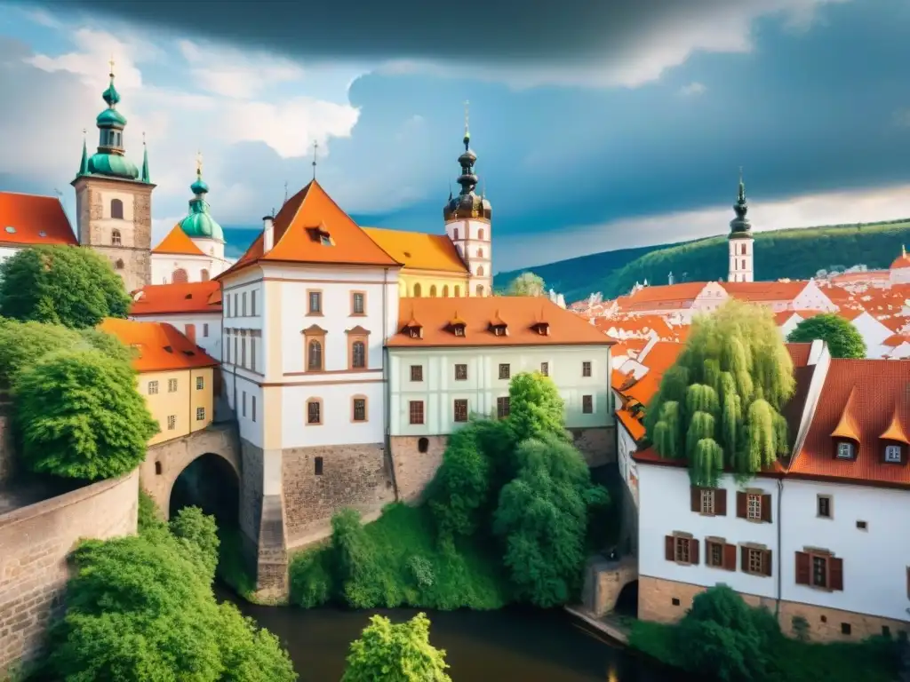 Castillo gótico: majestuosidad en Český Krumlov Detalle gótico del Castillo Český Krumlov