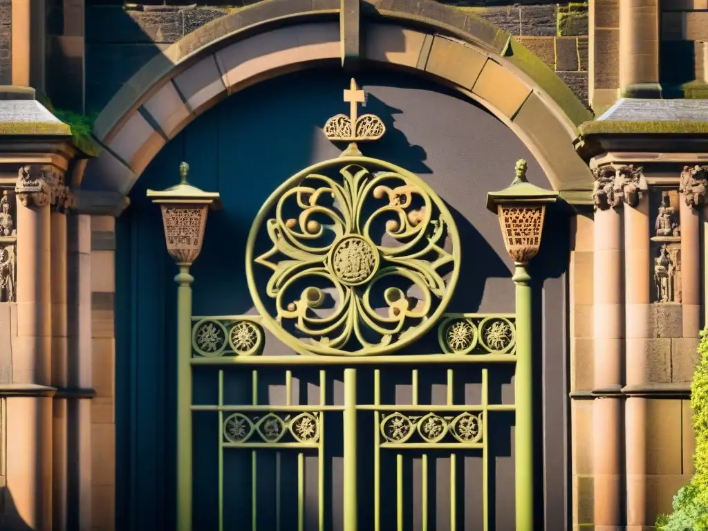 Secretos ancestrales en las puertas de Edimburgo Castle Detalles esotéricos en la entrada del castillo de Edimburgo, evocando historia y misterio