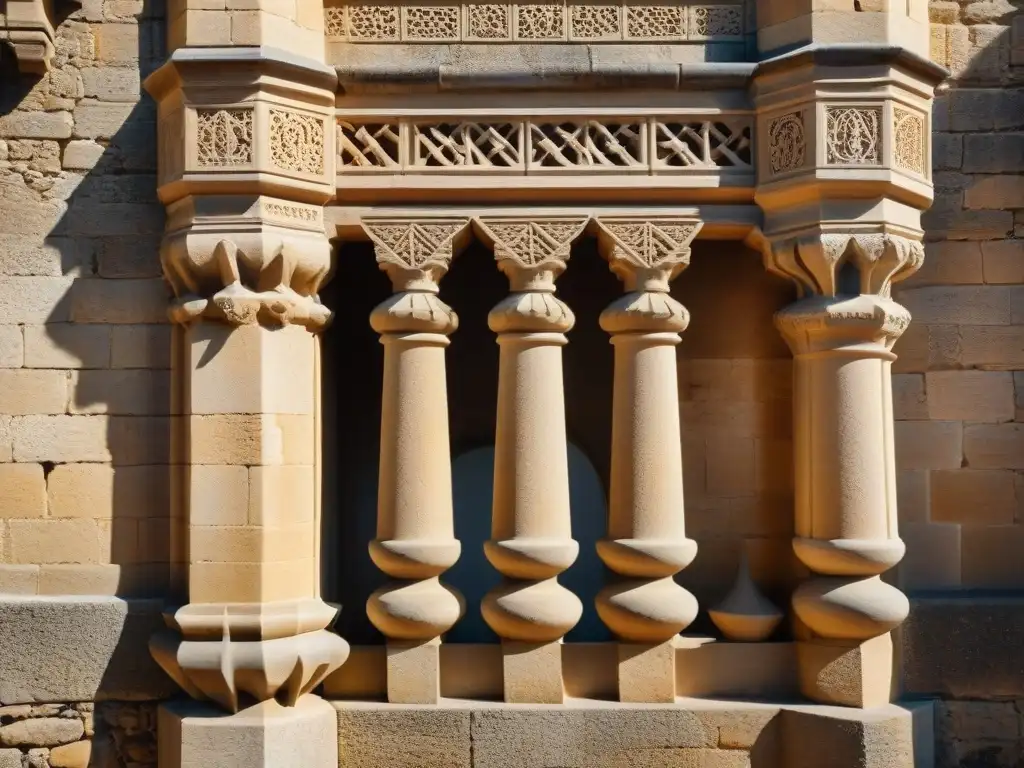 Intrincadas esculturas medievales en Castillo de Olite Detalles medievales del Castillo de Olite historia medieval, muestra exquisita artesanía y diseño arquitectónico