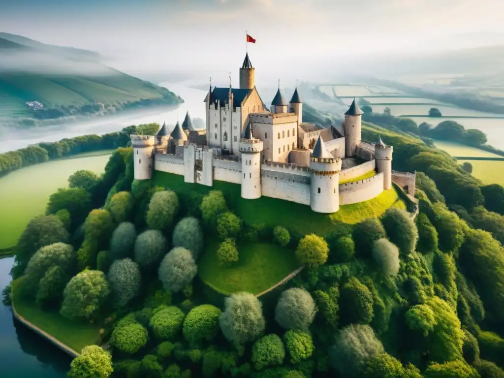 Castillo medieval: historia ancestral capturada por drones Drones capturan castillo medieval rodeado de naturaleza