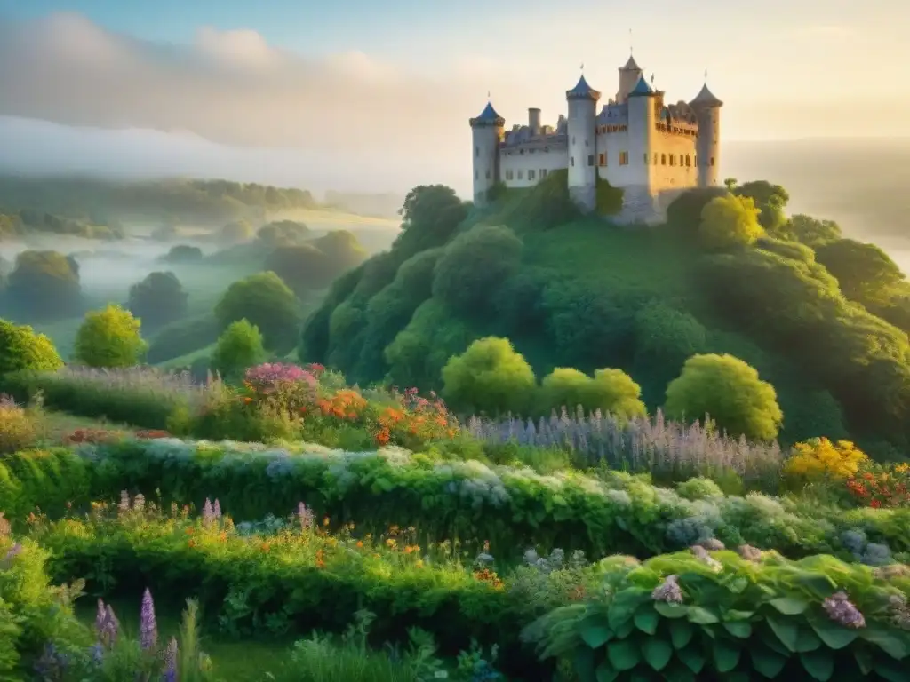 Equipo de conservacionistas restaurando la belleza natural de un castillo histórico