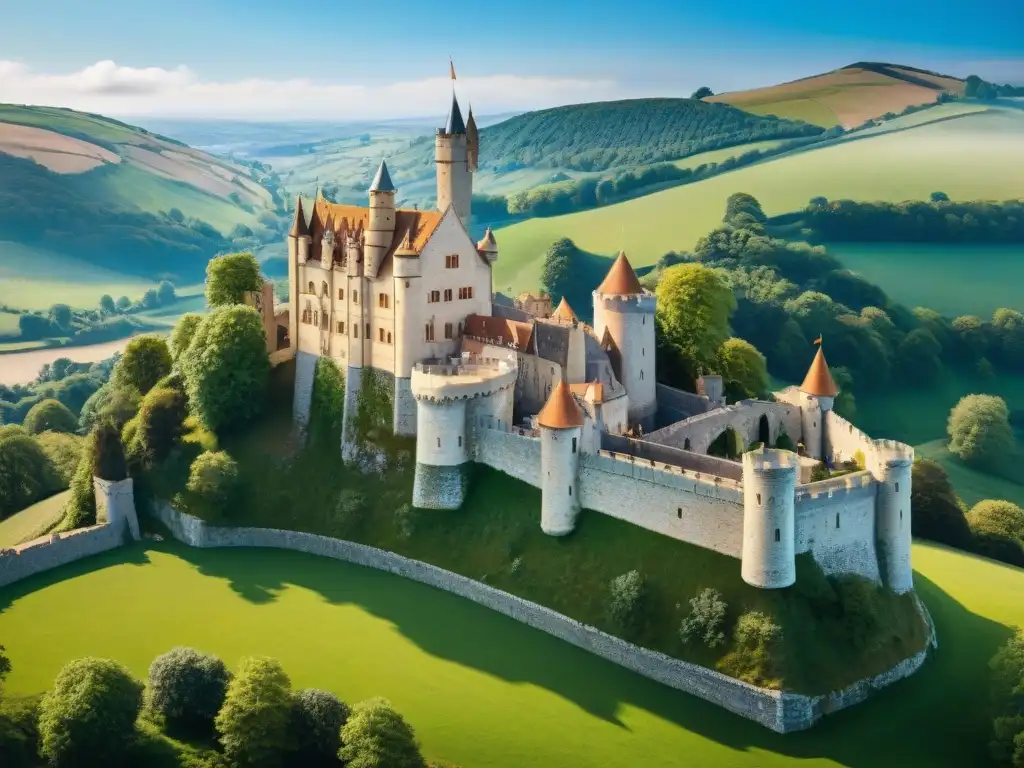 Expertos restaurando un castillo medieval con cuidado Equipo internacional restaurando castillo medieval, preservación castillos colaboraciones internacionales
