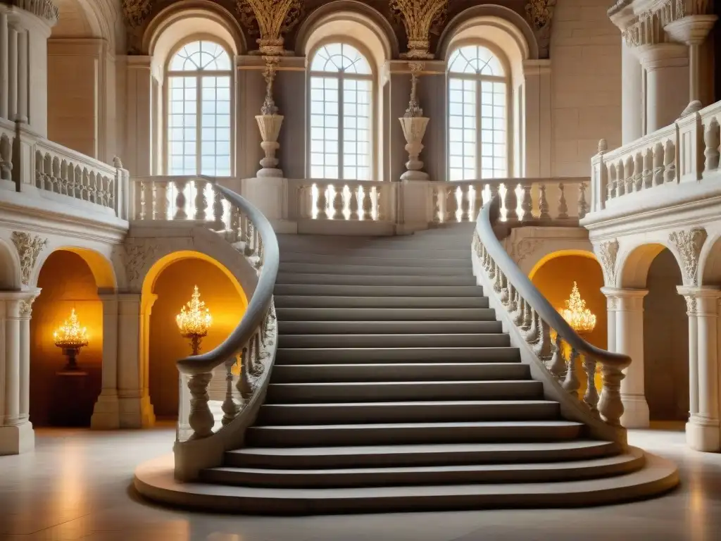 Escalera de caracol en Château de Chambord: obra maestra renacentista Escalera de caracol en Château de Chambord, muestra diseño simétrico y detallado