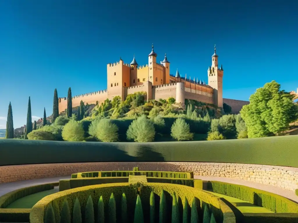 Alcázar de Segovia: Historia y Belleza en Alta Resolución El imponente Alcázar de Segovia bajo el cielo azul, inspirando poemas y admiración de turistas