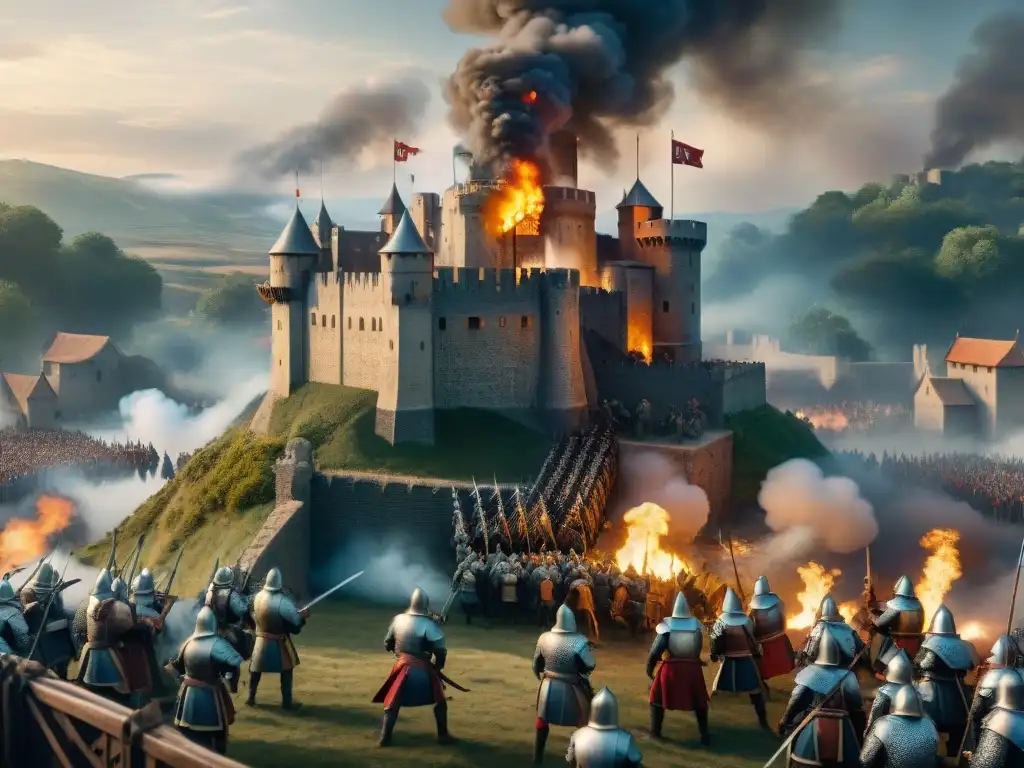 Asedio medieval: tácticas psicológicas para debilitar la fortaleza Intenso asedio medieval con tácticas psicológicas para conquistar castillos