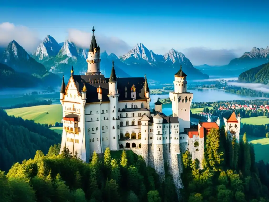 Castillo Neuschwanstein: detallada belleza medieval en Alemania Explora la majestuosidad del Castillo Neuschwanstein en Alemania
