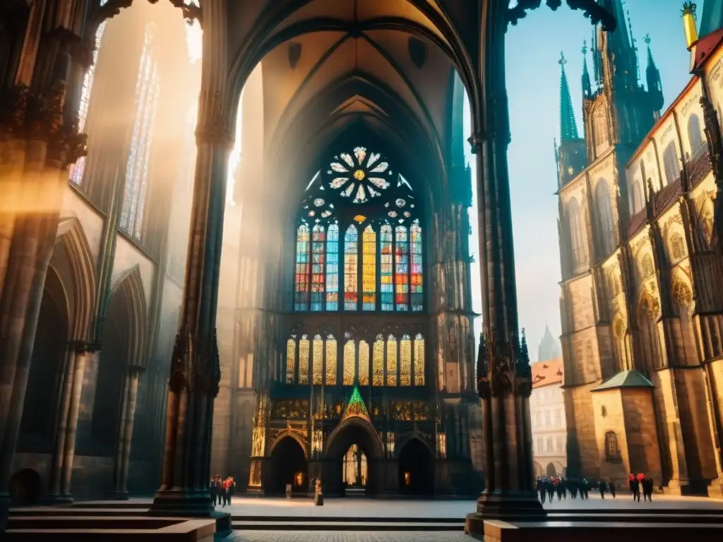 Esplendor gótico: Catedral de San Vito en el Castillo de Praga Los misterios de la historia se revelan en la majestuosa arquitectura gótica de la Catedral de San Vito en el Castillo de Praga