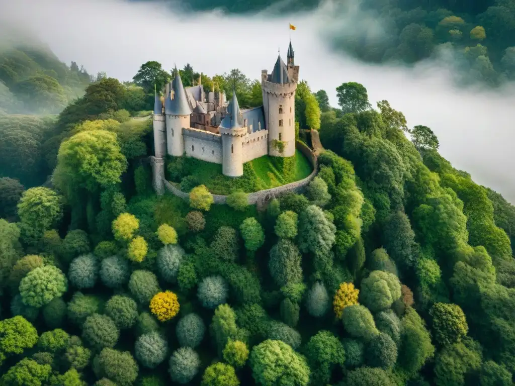 Descubre el misterioso castillo medieval escondido entre los árboles del frondoso bosque