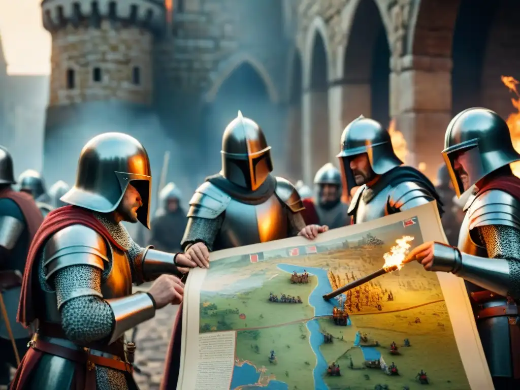 Intriga y estrategia en asedio medieval: soldados envían mensajes secretos Soldados envían mensajes secretos durante un asedio medieval