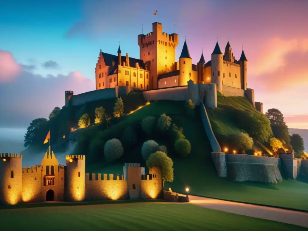 Castillo medieval: fusión histórica y tecnológica en eventos corporativos Vibrante fusión de tecnología y tradición en eventos corporativos en espacios antiguos